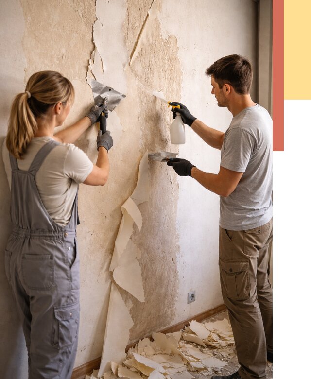 Снятие старых обоев в Ульяновске от 5400 руб. под ключ недорого | ОТДЕЛОЧНИК-Улн