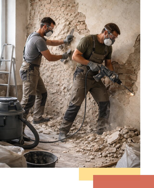 Демонтаж штукатурки со стен в Ульяновске быстро и аккуратно