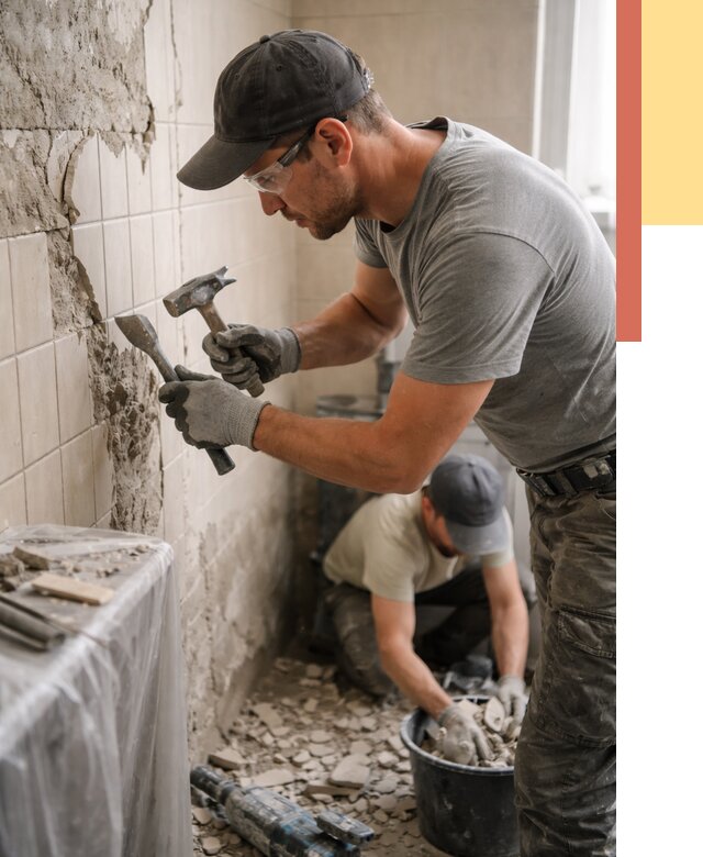 Демонтаж плитки со стен в Ульяновске от 874 руб. — быстро и недорого | ОТДЕЛОЧНИК-Улн