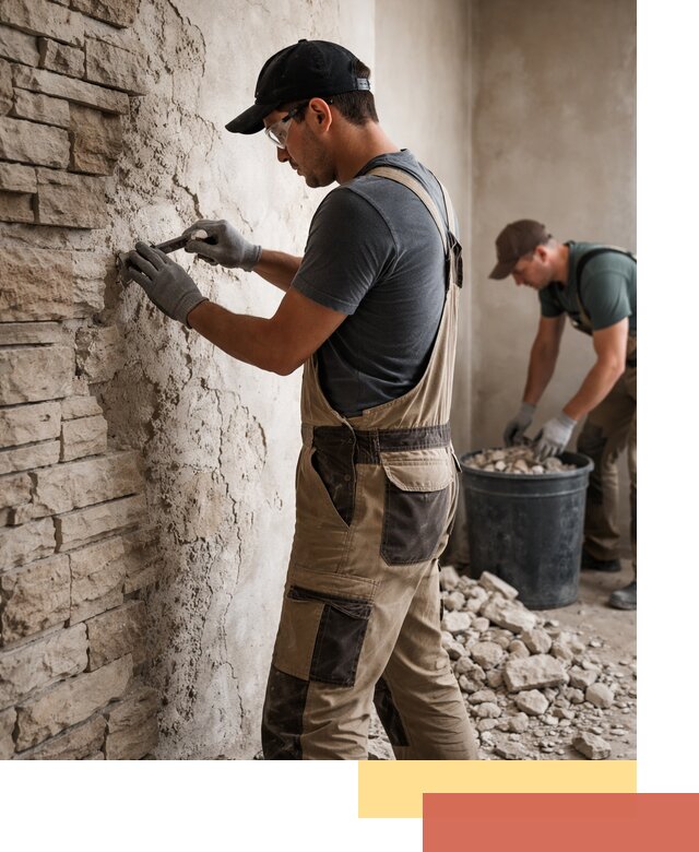 Демонтаж декоративного камня в Ульяновске профессионально и безопасно