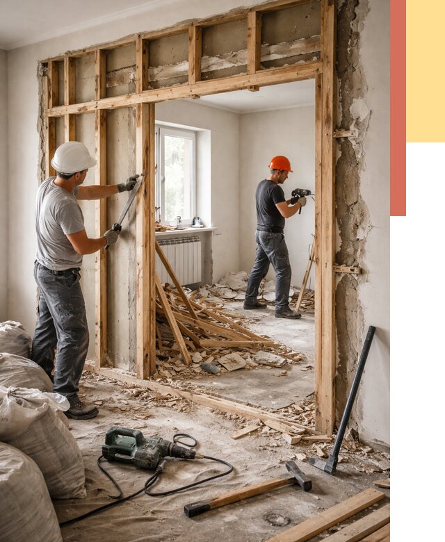 Демонтаж деревянных перегородок в Ульяновске от 3291 руб. — быстро и недорого | ОТДЕЛОЧНИК-Улн