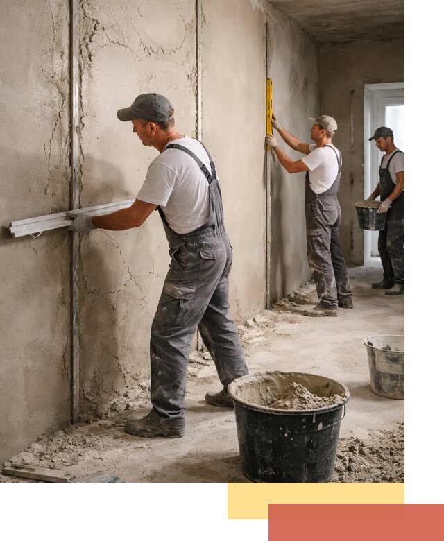 Штукатурка стен по маякам в Ульяновске — точная и ровная поверхность