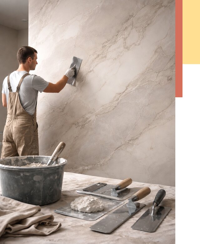 Декоративная штукатурка под мрамор в Ульяновске от 2880 руб./м² — быстро и недорого | ОТДЕЛОЧНИК-Улн