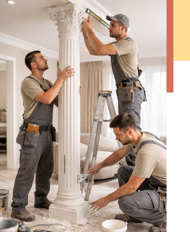 Установка декоративных колонн в Ульяновске от 12342 руб. под ключ | ОТДЕЛОЧНИК-Улн