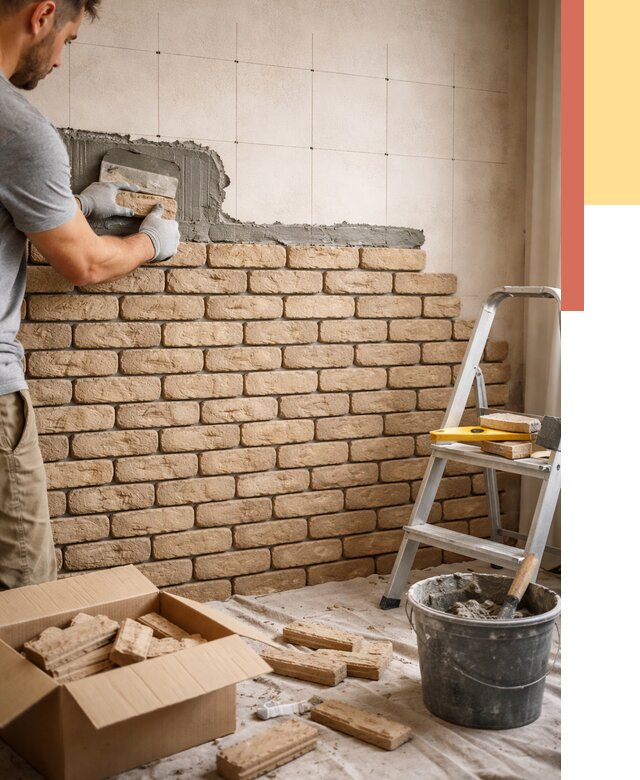 Монтаж декоративного кирпича в Ульяновске от 3291 руб./м² — быстро и недорого | ОТДЕЛОЧНИК-Улн