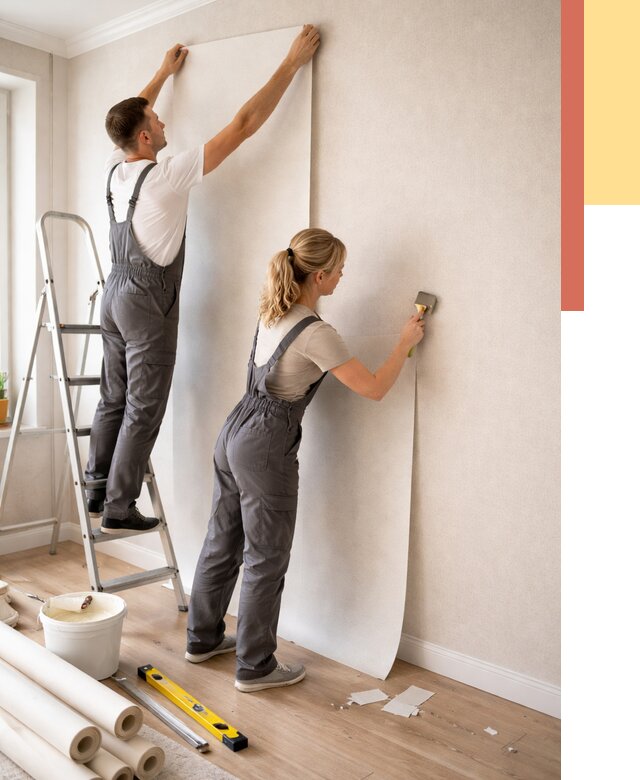 Поклейка флизелиновых обоев в Ульяновске от 6171 руб. | Быстро и недорого — ОТДЕЛОЧНИК-Улн