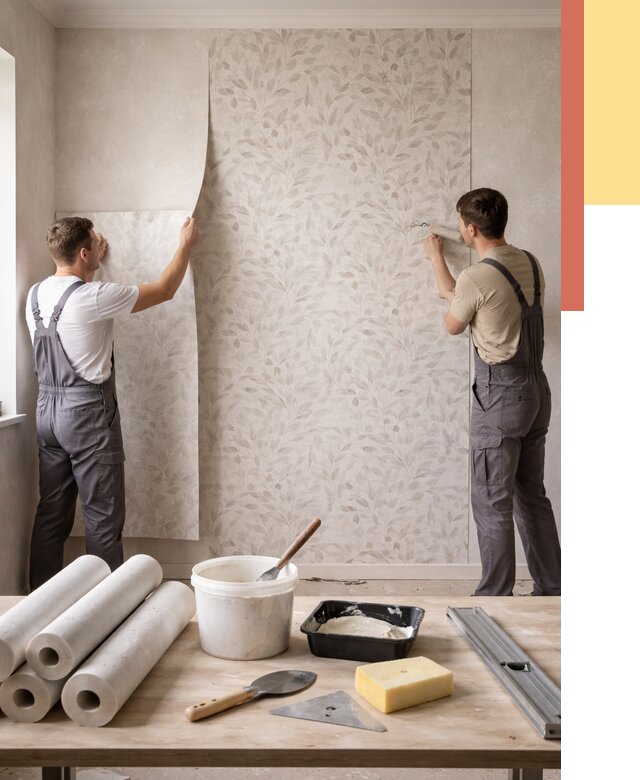 Поклейка обоев с подбором рисунка в Ульяновске от 3600 руб. | ОТДЕЛОЧНИК-Улн - быстро и недорого