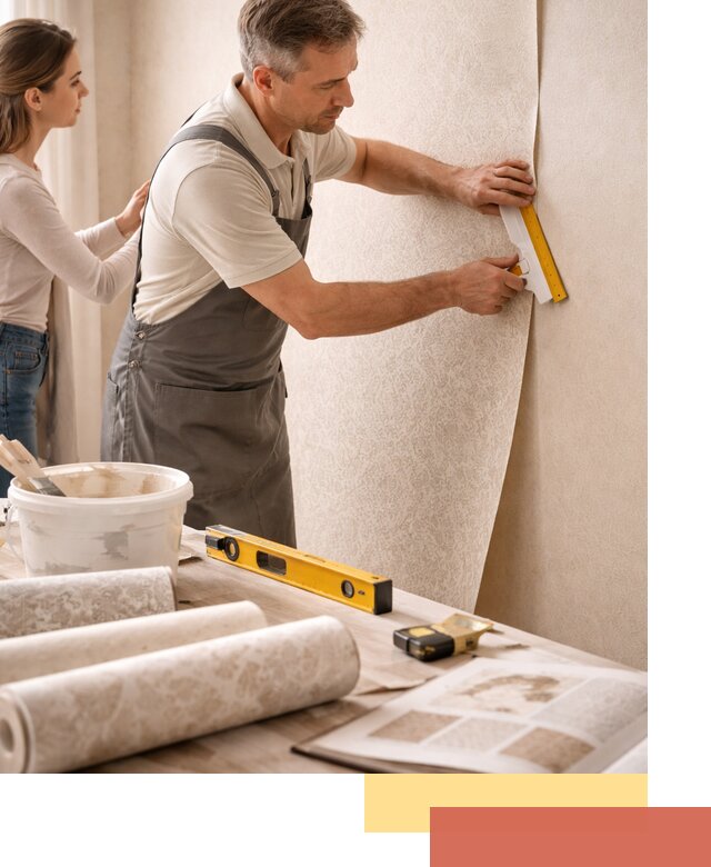 Поклейка обоев с подбором рисунка в Ульяновске