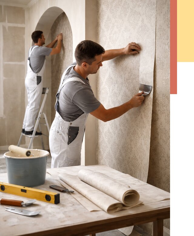 Поклейка обоев на сложные стены в Ульяновске от 2880 руб. под ключ | ОТДЕЛОЧНИК-Улн