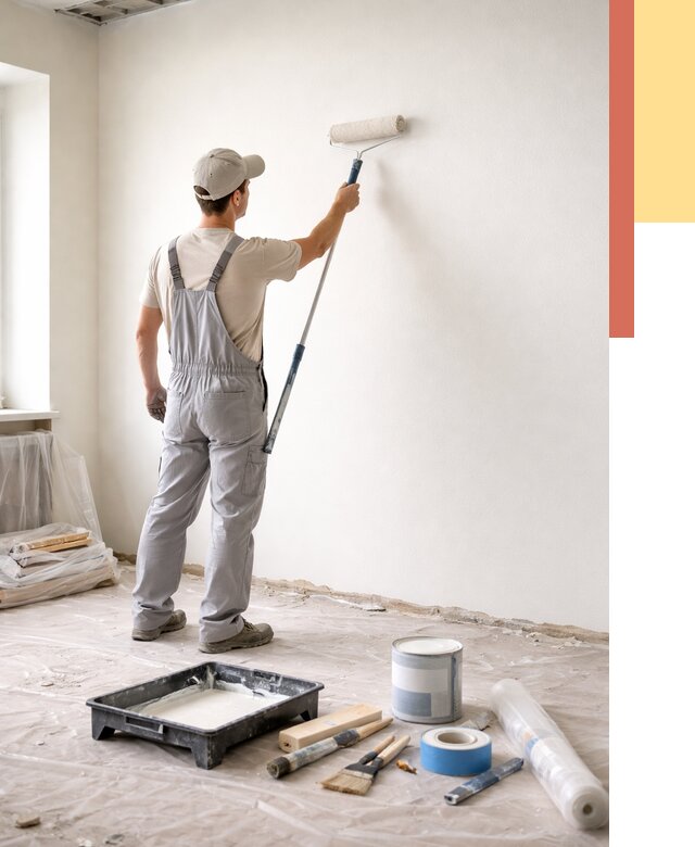 Покраска стен водоэмульсионной краской в Ульяновске от 463 руб. за м² | ОТДЕЛОЧНИК-Улн