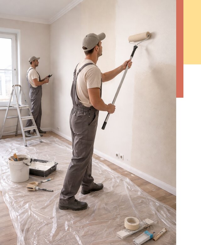 Покраска стен акриловой краской в Ульяновске от 3600 руб./м² — быстро и недорого | ОТДЕЛОЧНИК-Улн