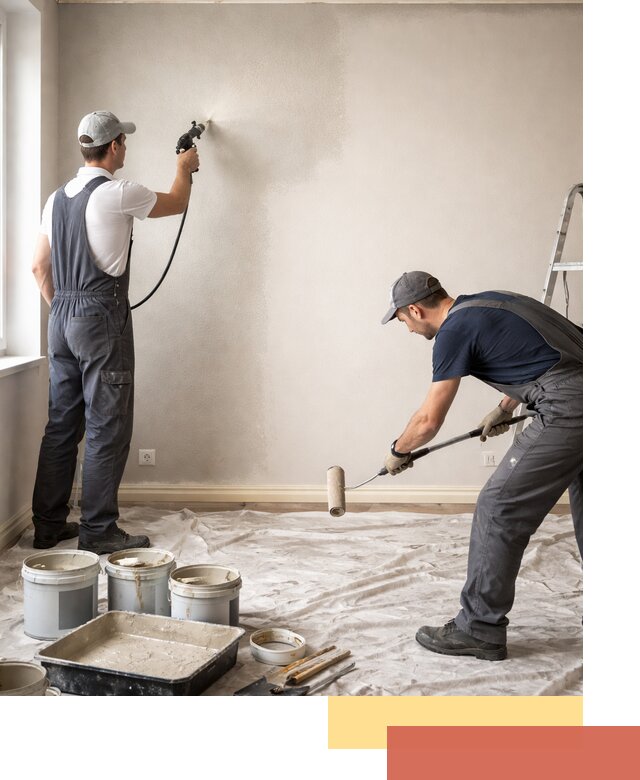 Покраска стен моющейся краской и защита поверхностей в Ульяновске