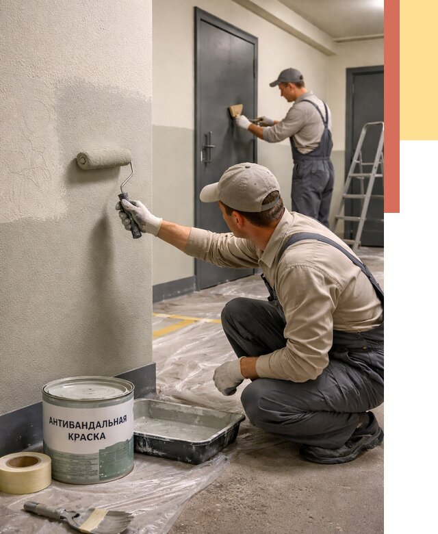 Покраска стен антивандальной краской в Ульяновске от 4628 руб./м² под ключ | ОТДЕЛОЧНИК-Улн