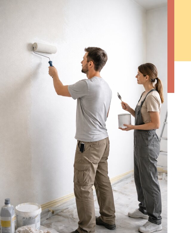 Окраска стен по стеклохолсту в Ульяновске от 4628 руб/м² под ключ | ОТДЕЛОЧНИК-Улн