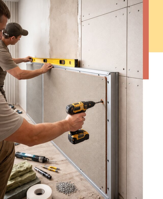 Шумоизоляция стен панелями ЗИПС в Ульяновске от 2263 руб./м² под ключ | ОТДЕЛОЧНИК-Улн