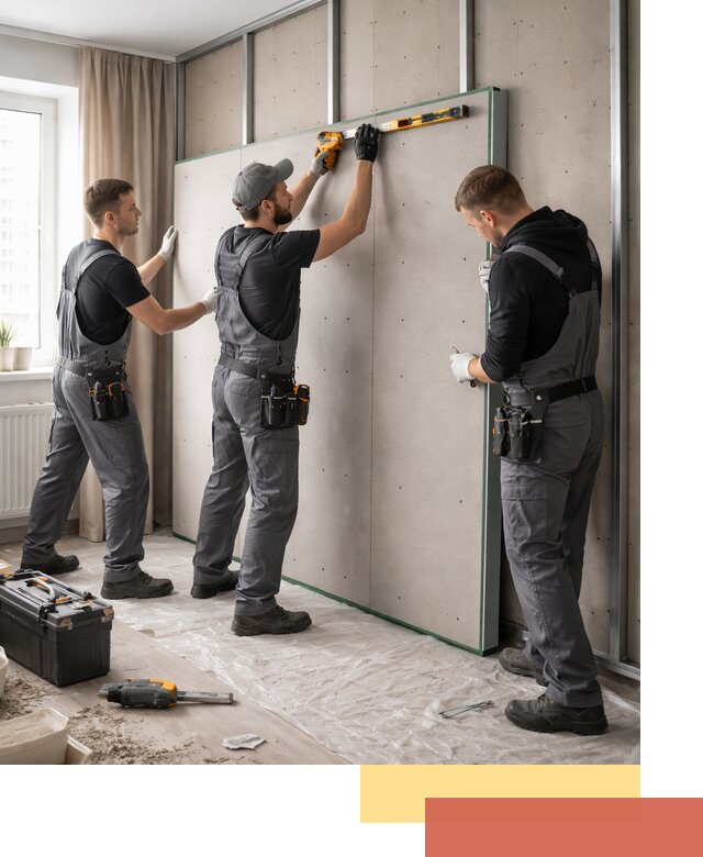 Шумоизоляция стен панелями ЗИПС в Ульяновске для жилых и коммерческих помещений