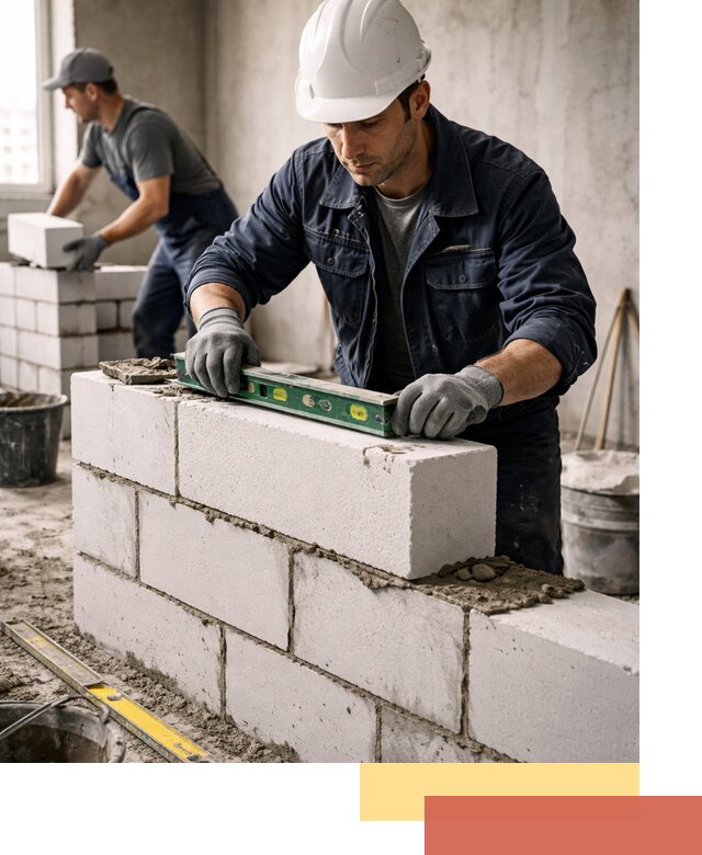 Кладка перегородок из пеноблока под ключ в Ульяновске