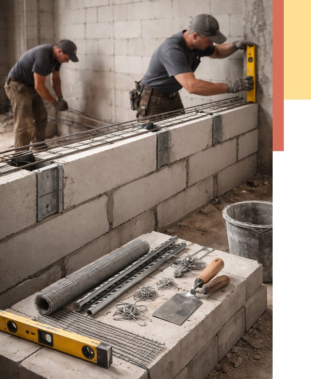 Армирование кладки перегородок в Ульяновске от 771 руб. под ключ | ОТДЕЛОЧНИК-Улн