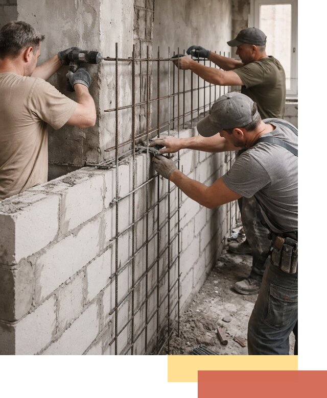 Армирование кладки перегородок в Ульяновске профессионально и надёжно