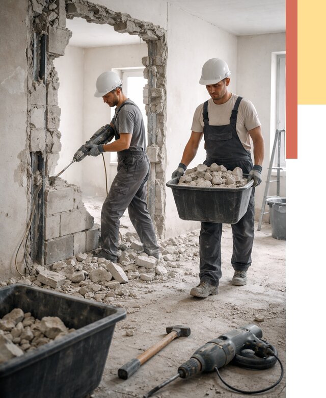 Демонтаж блоковых перегородок в Ульяновске от 3857 руб. — быстро и недорого | ОТДЕЛОЧНИК-Улн