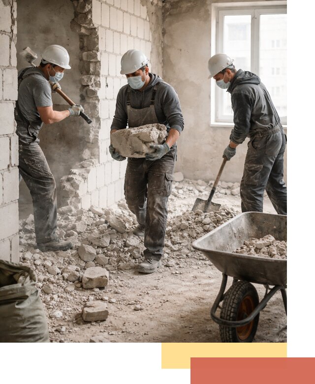 Демонтаж блочных перегородок в Ульяновске быстро и аккуратно