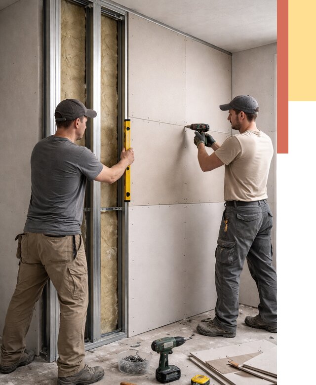 Монтаж двухслойной перегородки из гипсокартона в Ульяновске от 1491 руб. | ОТДЕЛОЧНИК-Улн