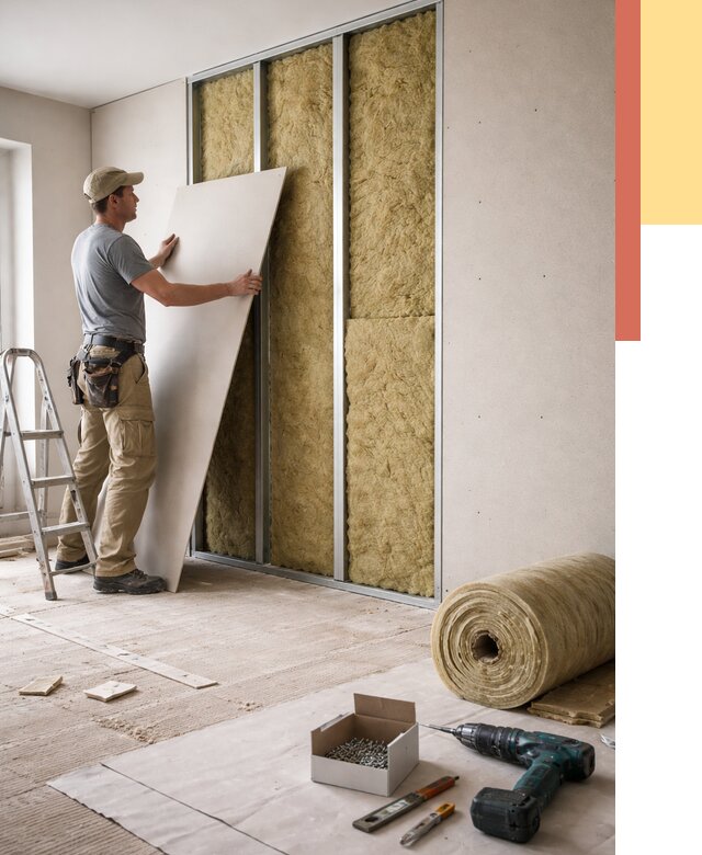 Перегородка из гипсокартона с шумоизоляцией в Ульяновске от 3209 руб. | ОТДЕЛОЧНИК-Улн