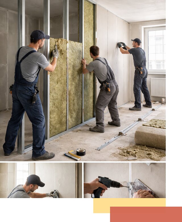 Перегородка из гипсокартона с шумоизоляцией в Ульяновске — монтаж под ключ