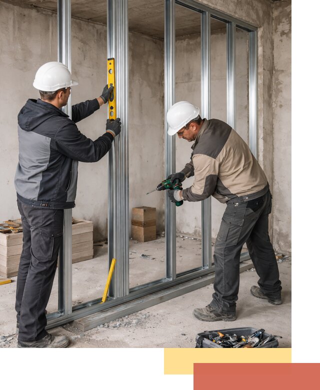 Монтаж каркаса перегородки из профиля в Ульяновске