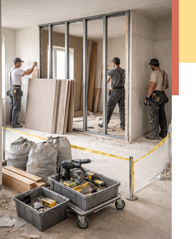 Перенос гипсокартонной перегородки в Ульяновске под ключ от 4628 руб. | Демонтаж и монтаж – ОТДЕЛОЧНИК-Улн