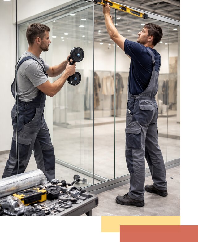 Стеклянные перегородки для магазинов в Ульяновске — монтаж и установка