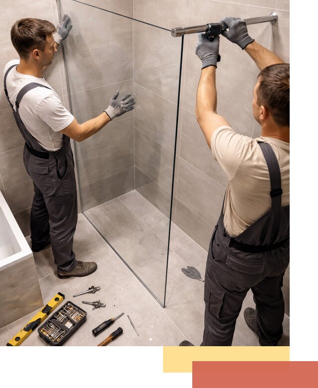 Стеклянные перегородки для душа в Ульяновске — изготовление и монтаж