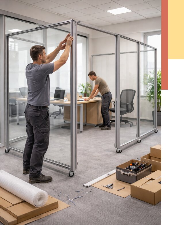 Мобильные офисные перегородки в Ульяновске от 12856 руб. — установка под ключ | ОТДЕЛОЧНИК-Улн