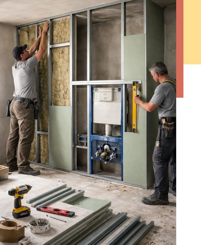 Установка сантехнических перегородок в Ульяновске от 8742 руб. | ОТДЕЛОЧНИК-Улн