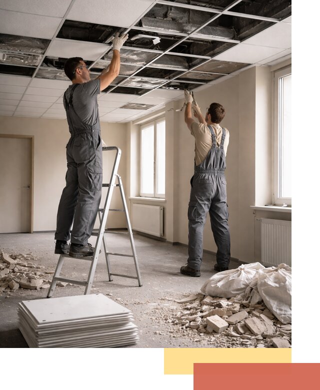 Демонтаж потолков Армстронг профессионально в Ульяновске