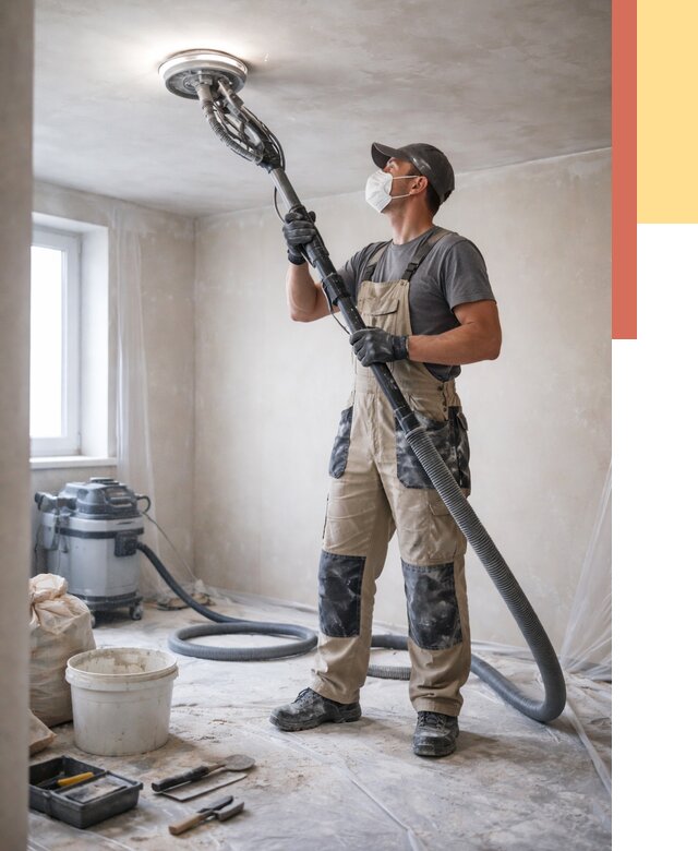 Шлифовка потолка в Ульяновске от 3600 руб. — услуги шлифования потолка | ОТДЕЛОЧНИК-Улн