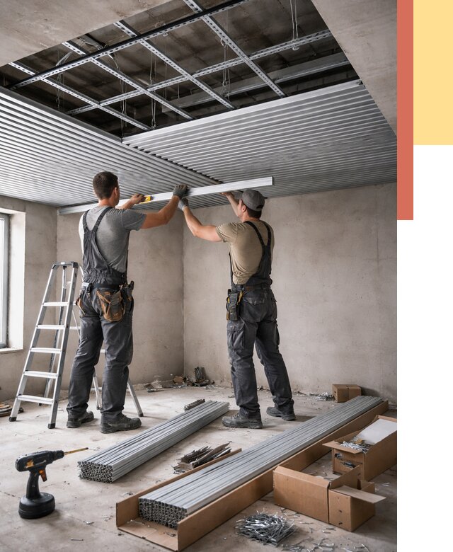 Монтаж реечного потолка в Ульяновске от 4628 руб. под ключ | ОТДЕЛОЧНИК-Улн