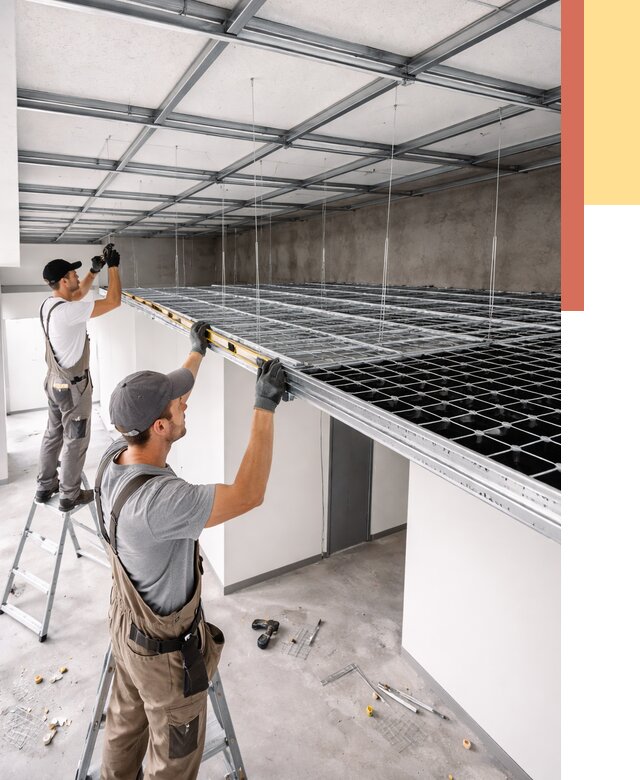 Монтаж потолка грильято в Ульяновске от 463 руб./м² — быстрая сборка под ключ | ОТДЕЛОЧНИК-Улн