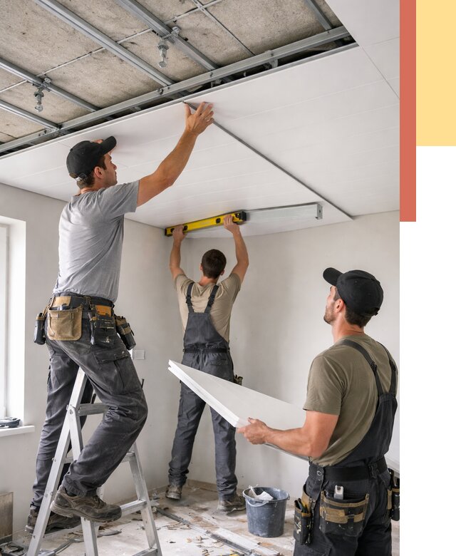 Монтаж потолка из ПВХ панелей в Ульяновске от 3600 руб./м2 — быстро и недорого | ОТДЕЛОЧНИК-Улн