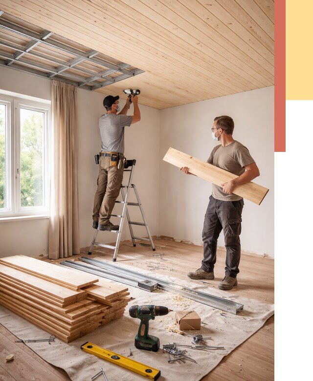 Монтаж потолка из вагонки в Ульяновске от 6685 руб. | Быстро и недорого — ОТДЕЛОЧНИК-Улн