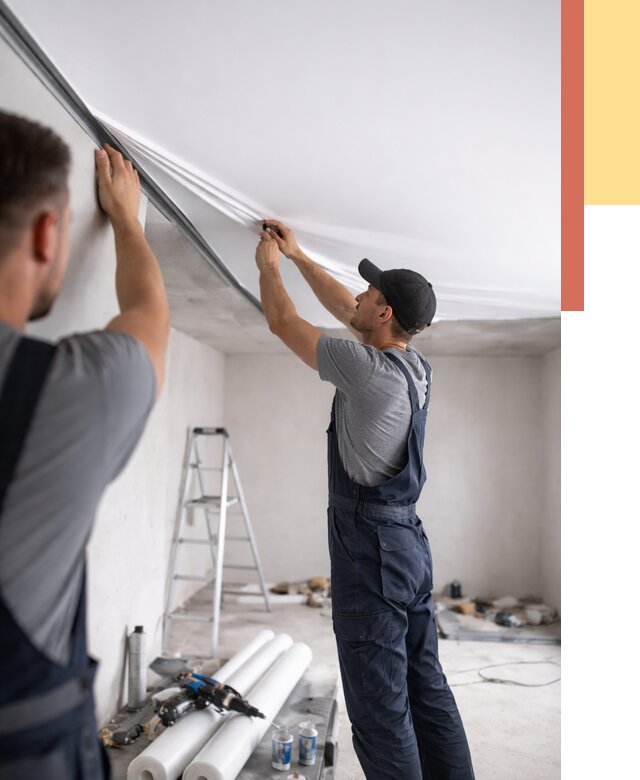 Монтаж матового натяжного потолка в Ульяновске от 4628 руб./м² — быстро и недорого | ОТДЕЛОЧНИК-Улн