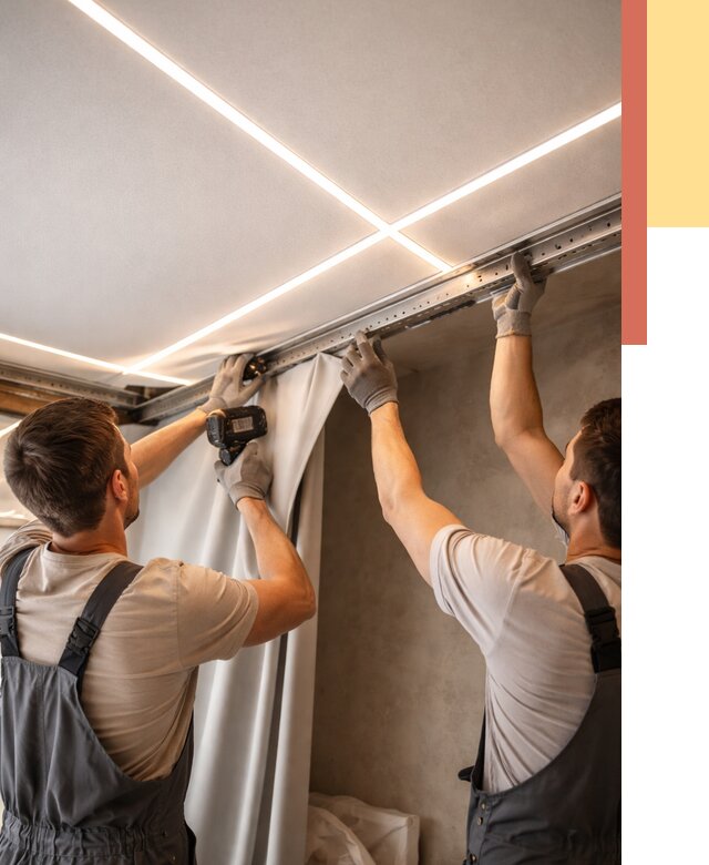 Монтаж натяжного потолка со световыми линиями в Ульяновске от 1234 руб. | ОТДЕЛОЧНИК-Улн