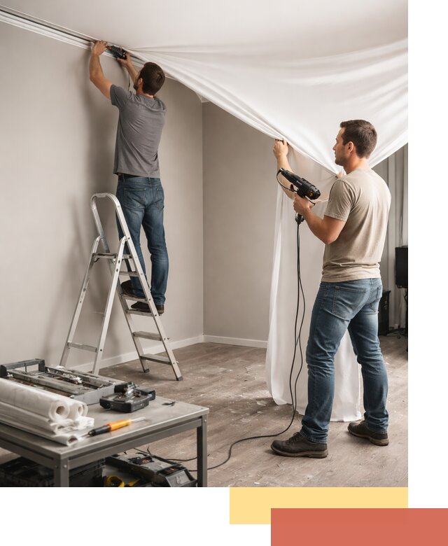 Монтаж натяжного потолка в студии в Ульяновске