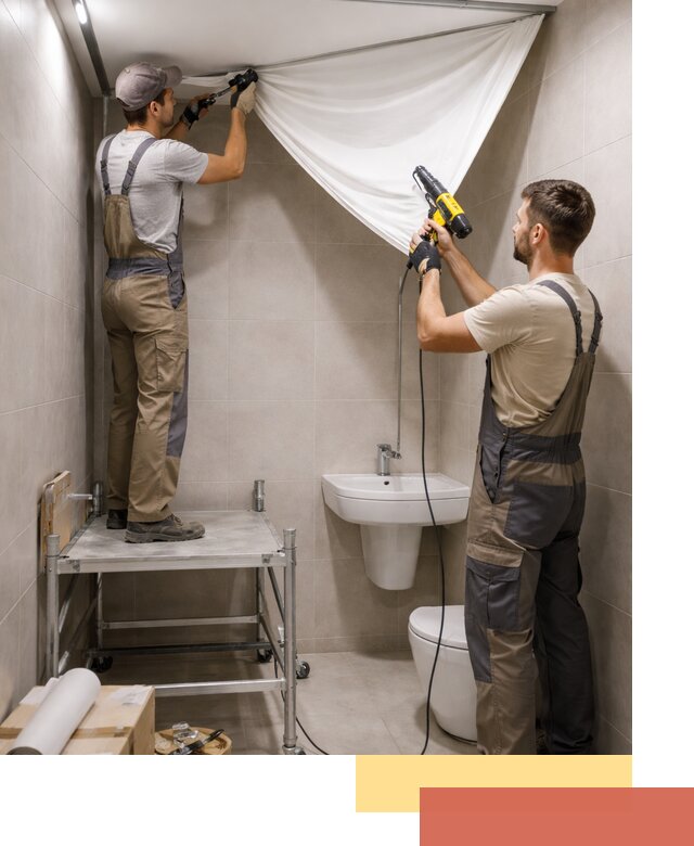 Монтаж натяжного потолка в санузле в Ульяновске