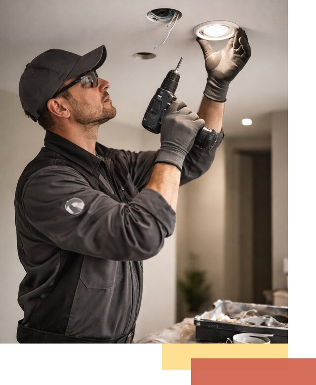 Установка точечных светильников в натяжной потолок в Ульяновске