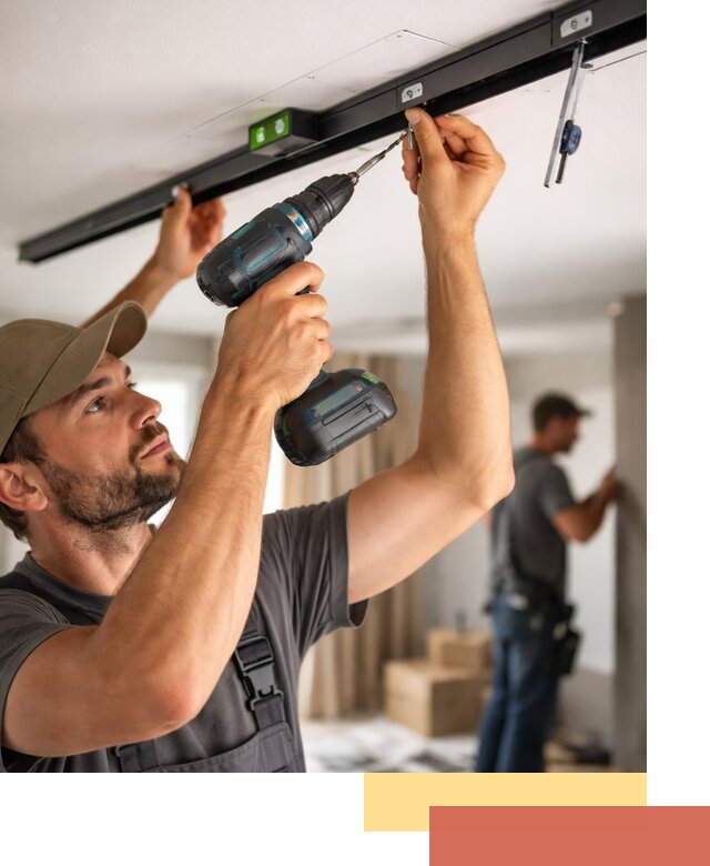 Установка трековых светильников в натяжной потолок в Ульяновске