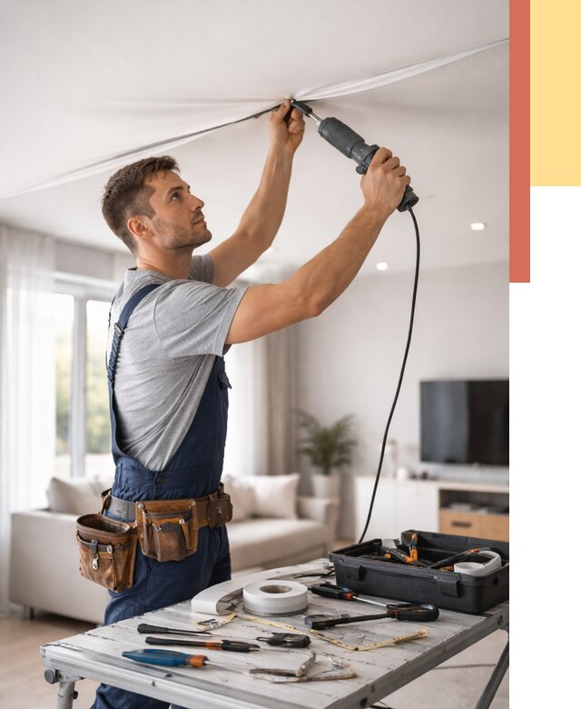 Ремонт натяжных потолков в Ульяновске от 9771 руб. под ключ — ОТДЕЛОЧНИК-Улн