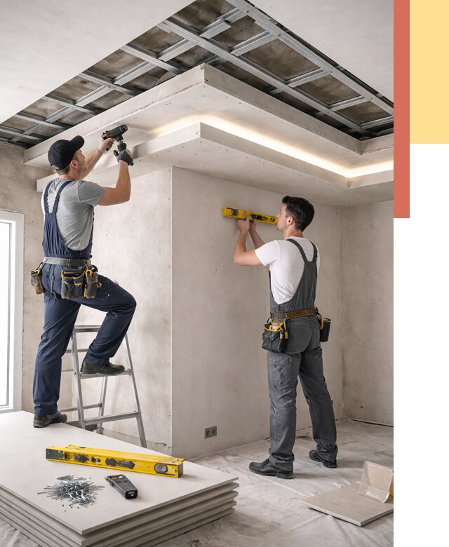 Двухуровневый потолок из гипсокартона в Ульяновске от 1491 руб. под ключ | ОТДЕЛОЧНИК-Улн