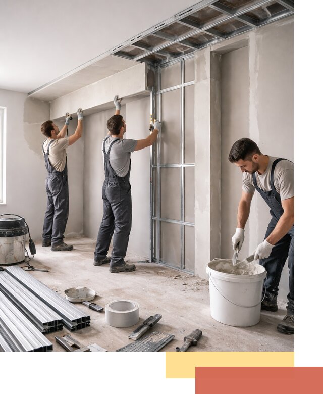 Монтаж потолка из гипсокартона с нишей в Ульяновске