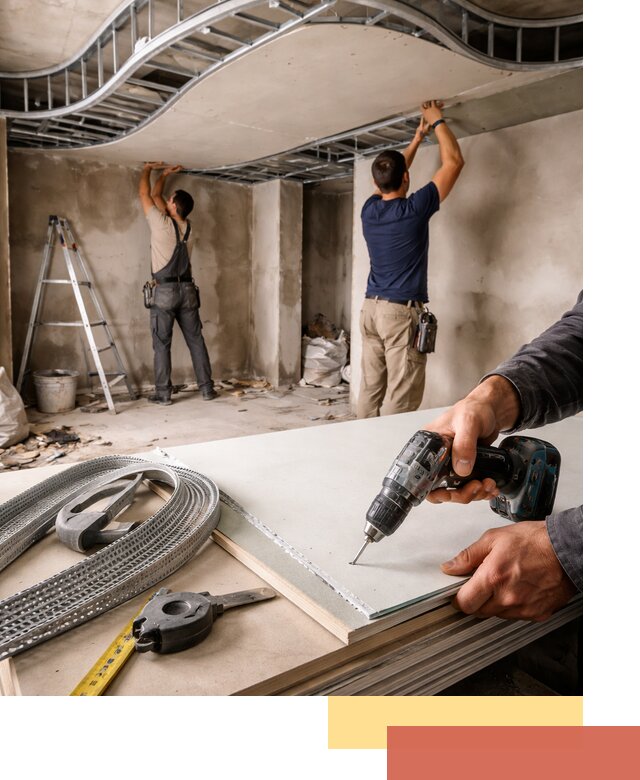 Криволинейный потолок из гипсокартона в Ульяновске — монтаж и отделка